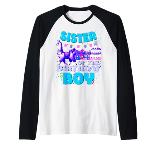 Sister of The Birthday Boy Lama, Dad and Dad Family Party Raglan Sister of The Birthday Boy Lama, Dad and Dad Family Party Raglan von Birthday Boy Llama Mom And Family Gifts