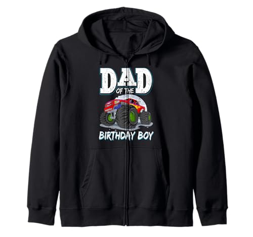 Dad of The Birthday Boy Monster Truck Motto-Party Kapuzenjacke Dad of The Birthday Boy Monster Truck Motto-Party Kapuzenjacke von Birthday Boy Matching Outfits Monster Truck