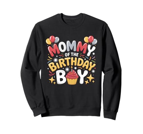 Cupcakes-Luftballons für Papa und Mama des Geburtstagskindes Sweatshirt von Birthday Boy Mom and Dad Tees