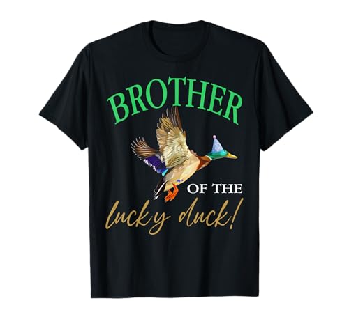 Brother of The Birthday Boy One Lucky Duck Geburtstagsfeier T-Shirt von Birthday Boy One Lucky Duck Matching