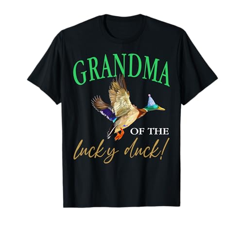 Grandma of The Birthday Boy One Lucky Duck Birthday 1st Party T-Shirt von Birthday Boy One Lucky Duck Matching