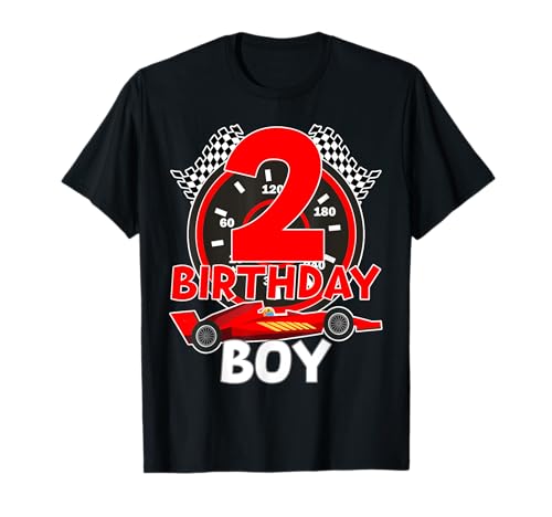 Birthday Boy 2 Rennwagen, Rennfahrer zum 2. Geburtstag T-Shirt von Birthday Boy Race Car Birthday Shirt Racing Party