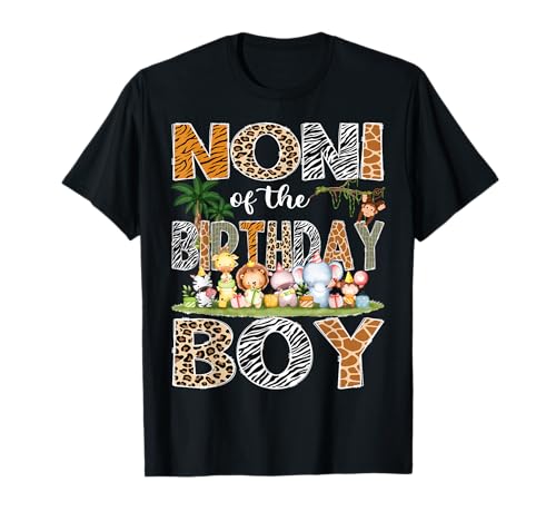 Noni of The Birthday Boy Safari Dschungel Tiere Liebhaber T-Shirt von Birthday Boy Safari Zoo Family Matching