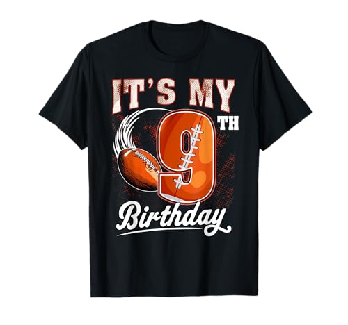 Kinder-Motto-Party zum 9. Geburtstag It's My 9th Birthday T-Shirt von Birthday Boy Shirt Football Party Family Matching