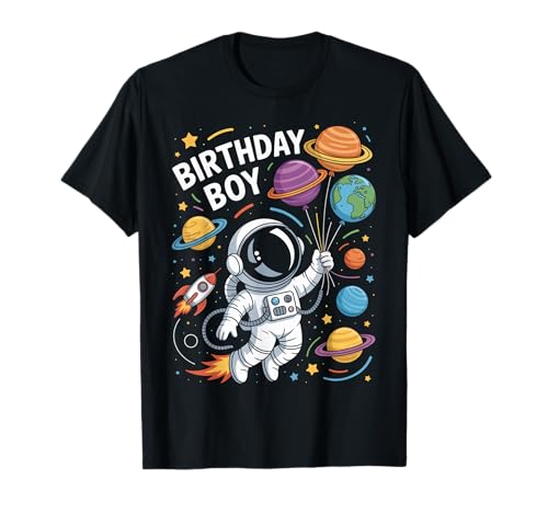 Geburtstag Junge Astronaut Party Weltraum Planeten Sci-Fi Alien Kinder T-Shirt Geburtstag Junge Astronaut Party Weltraum Planeten Sci-Fi Alien Kinder T-Shirt von Birthday Boy Tees NYC