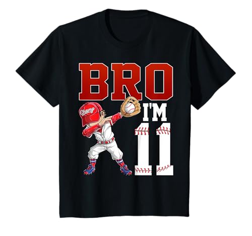 Kinder Bruder, ich bin 11, Baseball, 11. Geburtstag, 11 Jahre alt T-Shirt Kinder Bruder, ich bin 11, Baseball, 11. Geburtstag, 11 Jahre alt T-Shirt von Birthday Bro I'm Baseball Tee
