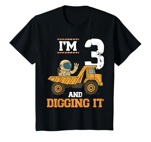 Kinder Ich Bin 3 und Digging It Astronaut zum 3. Geburtstag von Construction T-Shirt Kinder Ich Bin 3 und Digging It Astronaut zum 3. Geburtstag von Construction T-Shirt von Birthday Construction Astronaut Excavator Costume