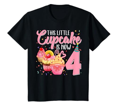 Kinder 4. Cupcake-Themed Birthday Four Years Old Girl Cupcakes T-Shirt Kinder 4. Cupcake-Themed Birthday Four Years Old Girl Cupcakes T-Shirt von Birthday Cupcake Themed 4 Years Old Girls Tee