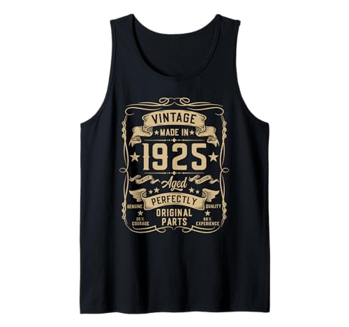 Herren Vintage 1925 100 Year Old Gifts for Men 100yr 100th Birthday Tank Top von Birthday Decorations Men Gifts
