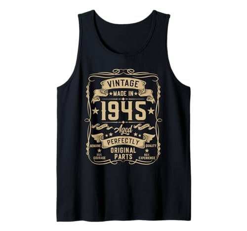 Herren Vintage 1945 80 Years Old Gifts for Men 80yr 80th Birthday Tank Top von Birthday Decorations Men Gifts
