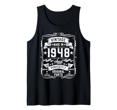 Herren Vintage 1948 77 Years Old Gifts for Men 77yr 77th Birthday Tank Top von Birthday Decorations For Men Co.