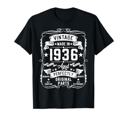 Vintage 1936 89 Years Old Gifts for Men 89yr 89th Birthday T-Shirt von Birthday Decorations For Men Co.