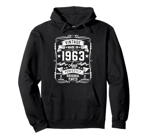 Vintage 1963 62 Years Old Gifts for Men 62yr 62nd Birthday Pullover Hoodie von Birthday Decorations For Men Co.