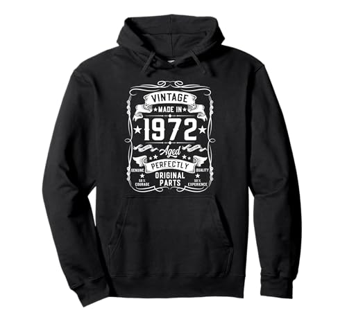 Vintage 1972 53 Years Old Gifts for Men 53yr 53rd Birthday Pullover Hoodie von Birthday Decorations For Men Co.