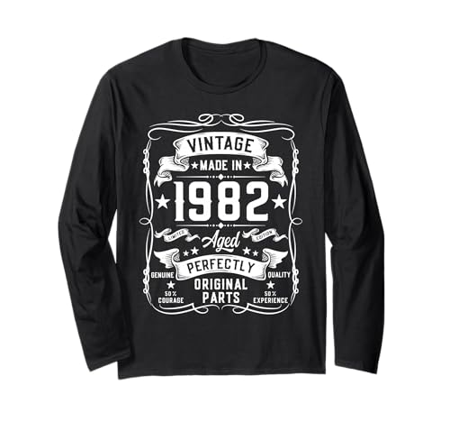 Vintage 1982 43 Years Old Gifts for Men 43yr 43rd Birthday Langarmshirt von Birthday Decorations For Men Co.