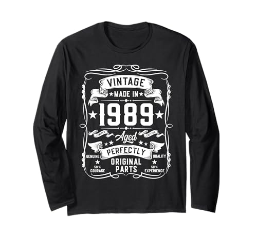 Vintage 1989 36 Years Old Gifts for Men 36yr 36th Birthday Langarmshirt von Birthday Decorations For Men Co.