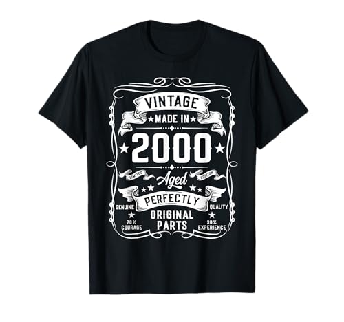 Vintage 2000 25 Years Old Gifts for Men 25yr 25th Birthday T-Shirt von Birthday Decorations For Men Co.