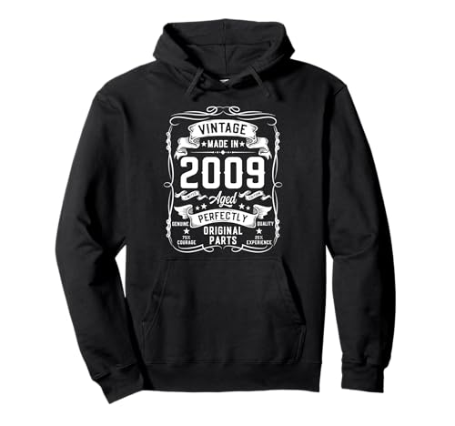 Vintage 2009 16yr 16th Birthday Gifts for Boys 16 Years Old Pullover Hoodie von Birthday Decorations Gifts For Boys Co.