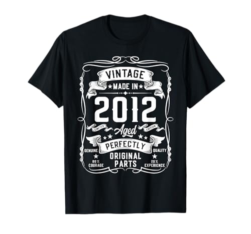 Vintage 2012 13yr 13th Birthday Gifts for Boys 13 Years Old T-Shirt von Birthday Decorations Gifts For Boys Co.