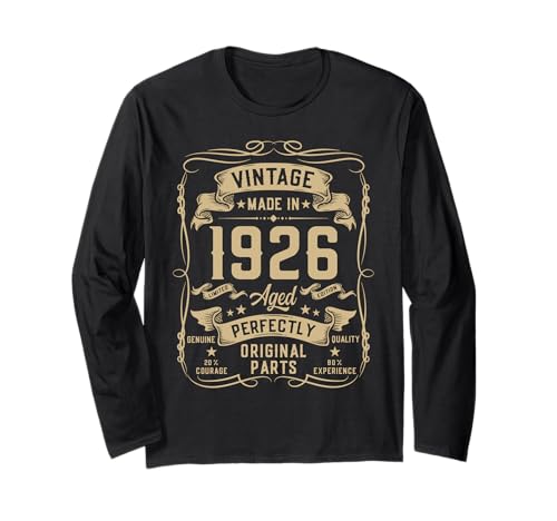 Vintage 1926 99yr 99th Birthday Gifts for Men 99 Years Old Langarmshirt von Birthday Decorations Gifts For Men Co.