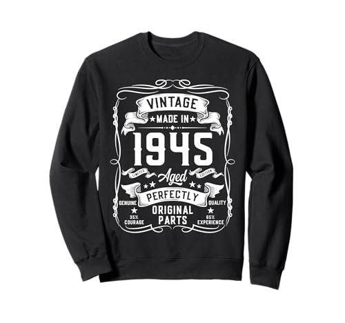 Vintage 1945 80yr 80th Birthday Gifts for Men 80 Years Old Sweatshirt Vintage 1945 80yr 80th Birthday Gifts for Men 80 Years Old Sweatshirt von Birthday Decorations Gifts For Men Co.