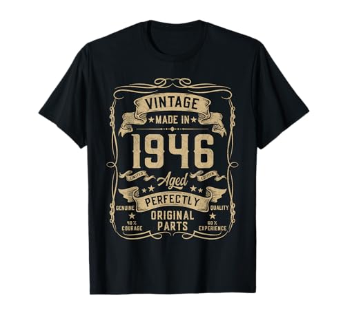 Vintage 1946 79yr 79th Birthday Gifts for Men 79 Years Old T-Shirt von Birthday Decorations Gifts For Men Co.