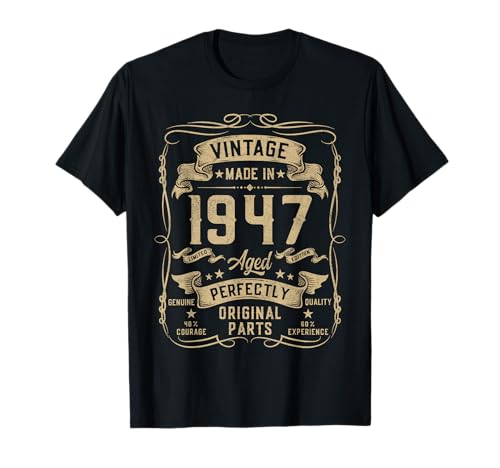 Vintage 1947 78yr 78th Birthday Gifts for Men 78 Years Old T-Shirt von Birthday Decorations Gifts For Men Co.