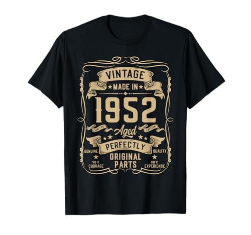 Vintage 1952 73yr 73rd Birthday Gifts for Men 73 Years Old T-Shirt von Birthday Decorations Gifts For Men Co.
