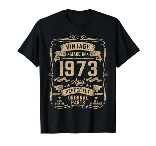 Vintage 1973 52yr 52nd Birthday Gifts for Men 52 Years Old T-Shirt von Birthday Decorations Gifts For Men Co.