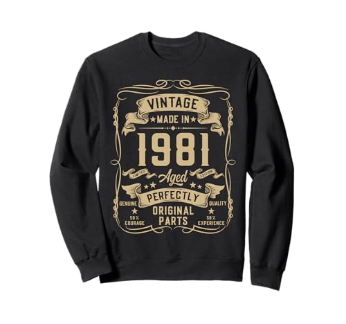 Vintage 1981 44yr 44th Birthday Gifts for Men 44 Years Old Sweatshirt Vintage 1981 44yr 44th Birthday Gifts for Men 44 Years Old Sweatshirt von Birthday Decorations Gifts For Men Co.