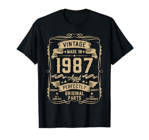 Vintage 1987 38yr 38th Birthday Gifts for Men 38 Years Old T-Shirt von Birthday Decorations Gifts For Men Co.