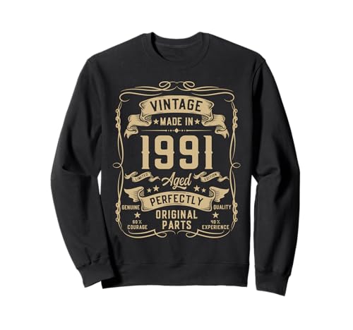 Vintage 1991 34yr 34th Birthday Gifts for Men 34 Years Old Sweatshirt Vintage 1991 34yr 34th Birthday Gifts for Men 34 Years Old Sweatshirt von Birthday Decorations Gifts For Men Co.