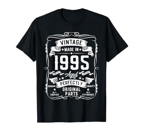 Vintage 1995 30yr 30th Birthday Gifts for Men 30 Years Old T-Shirt von Birthday Decorations Gifts For Men Co.