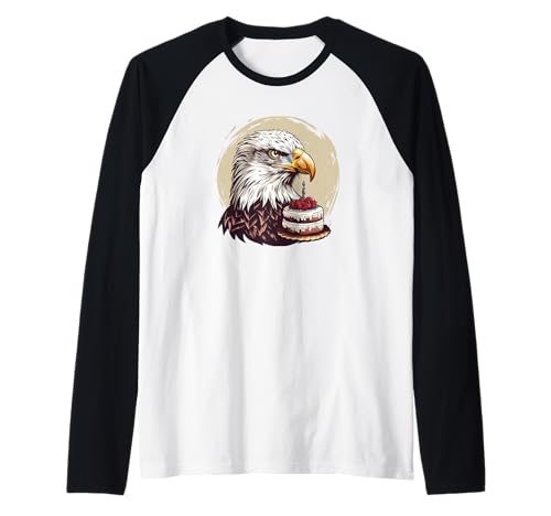 Tolles Adler und Geburtstagskuchen-Kostüm für Jungen und Mädchen Raglan von Birthday Eagle