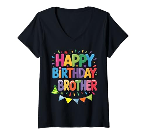 Damen Alles Gute zum Geburtstag Bruder ist der Geburtstag meines Bruders T-Shirt mit V-Ausschnitt Damen Alles Gute zum Geburtstag Bruder ist der Geburtstag meines Bruders T-Shirt mit V-Ausschnitt von Birthday Family Brother