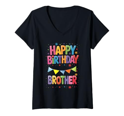 Damen Alles Gute zum Geburtstag Bruder ist der Geburtstag meines Bruders T-Shirt mit V-Ausschnitt Damen Alles Gute zum Geburtstag Bruder ist der Geburtstag meines Bruders T-Shirt mit V-Ausschnitt von Birthday Family Brother