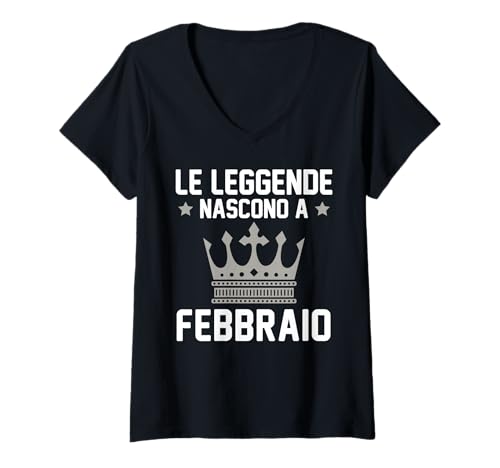 Damen Könige sind im Februar geboren Geburtstag Italien T-Shirt mit V-Ausschnitt Damen Könige sind im Februar geboren Geburtstag Italien T-Shirt mit V-Ausschnitt von Birthday February Birthday Gift