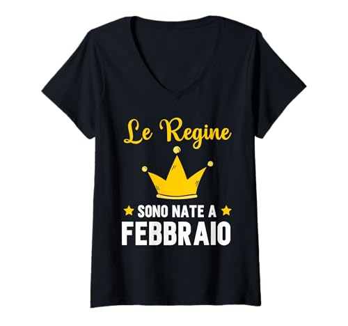 Damen Könige sind im Februar geboren Geburtstag Italien T-Shirt mit V-Ausschnitt Damen Könige sind im Februar geboren Geburtstag Italien T-Shirt mit V-Ausschnitt von Birthday February Birthday Gift