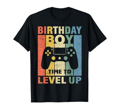 Geburtstag Junge Time to Level Up Videospiel Geburtstagsgeschenk Jungen T-Shirt von Birthday Gamer Shirts