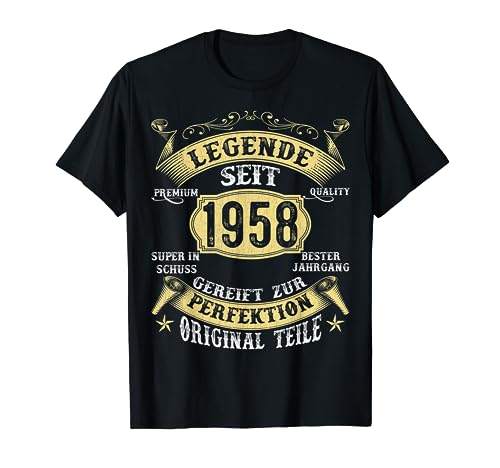 66th Birthday Gifts Man Woman 66 Years 1958 Decorative Funny T-Shirt von Birthday Gifts For Man Woman