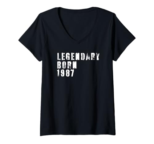 Damen Birthday Gift 1987 Limited Edition T-Shirt mit V-Ausschnitt von Birthday Gifts Ideas Co.