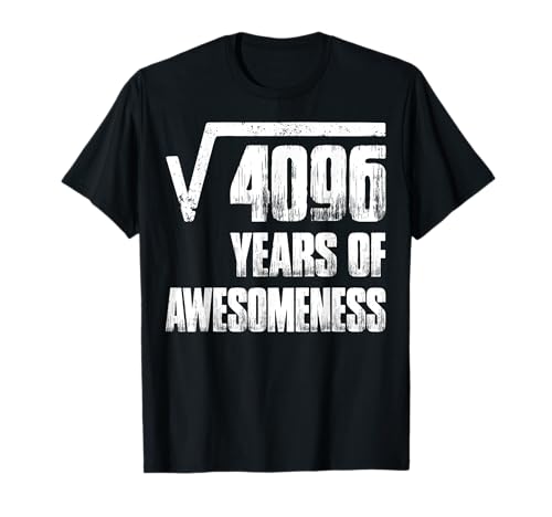 Quadratische Wurzel von 4096, Geschenke zum 64. Geburtstag für Männer T-Shirt von Birthday Gifts by MV&SG