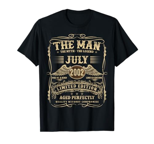 Juli 2002 23 Jahre alt Geburtstagsgeschenke für Männer 23. Geburtstag T-Shirt Juli 2002 23 Jahre alt Geburtstagsgeschenke für Männer 23. Geburtstag T-Shirt von Birthday Gifts for Men July Legendary Man