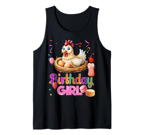 Geburtstag Mädchen Regenbogen Huhn Geburtstag Junggesellinnenabschied mit Eiern Party Tank Top von Birthday Girl Chicken