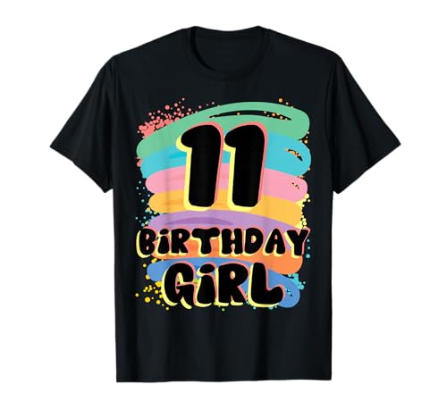 Birthday Girl 11 Years Old Colorful Matching Family Party T-Shirt Birthday Girl 11 Years Old Colorful Matching Family Party T-Shirt von Birthday Girl Colorful Matching Family Store