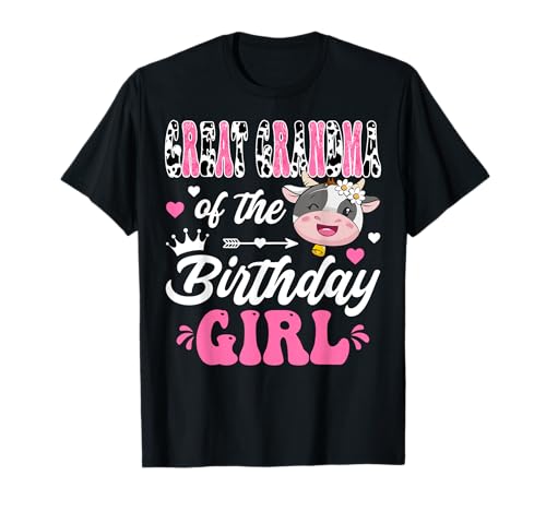 Great Grandma of The Birthday Girl Cute Cow 1. Geburtstag T-Shirt von Birthday Girl Cute Cow Matching Party