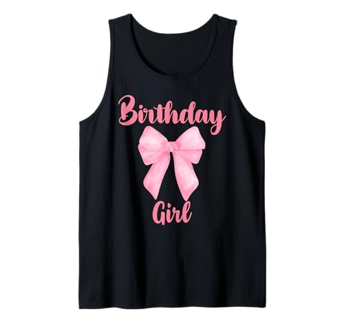 Geburtstag Mädchen Rosa Kokette Schleife Y2k Preppy Geburtstag Frauen Tank Top von Birthday Girl Pink Coquette Bow Women Girl Apparel