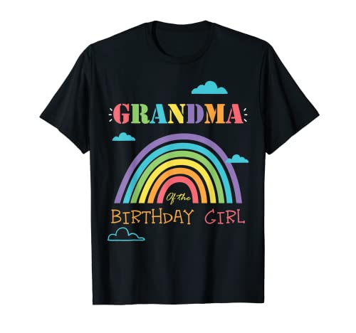 Grandma Of The Birthday Girl Rainbow Theme Matching Family T-Shirt von Birthday Girl Rainbow Theme Matching Family Store