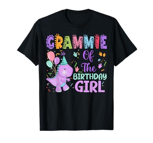 Grammie of The Birthday Girl Dinosaurier Saurus Rex Party T-Shirt von Birthday Girl Saurus Rex Family Matching