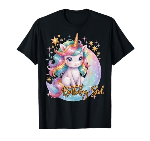 Einhorn Geburtstag Mädchen Regenbogen Party Hübsche Mädchen Frauen Kinder T-Shirt Einhorn Geburtstag Mädchen Regenbogen Party Hübsche Mädchen Frauen Kinder T-Shirt von Birthday Girl Tees NYC